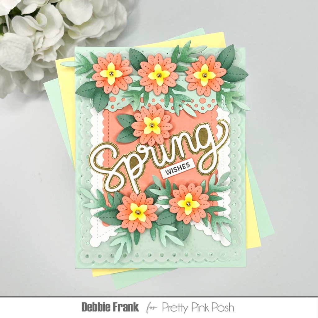 Stitched Spring Flowers with Scalloped&nbsp;Tag